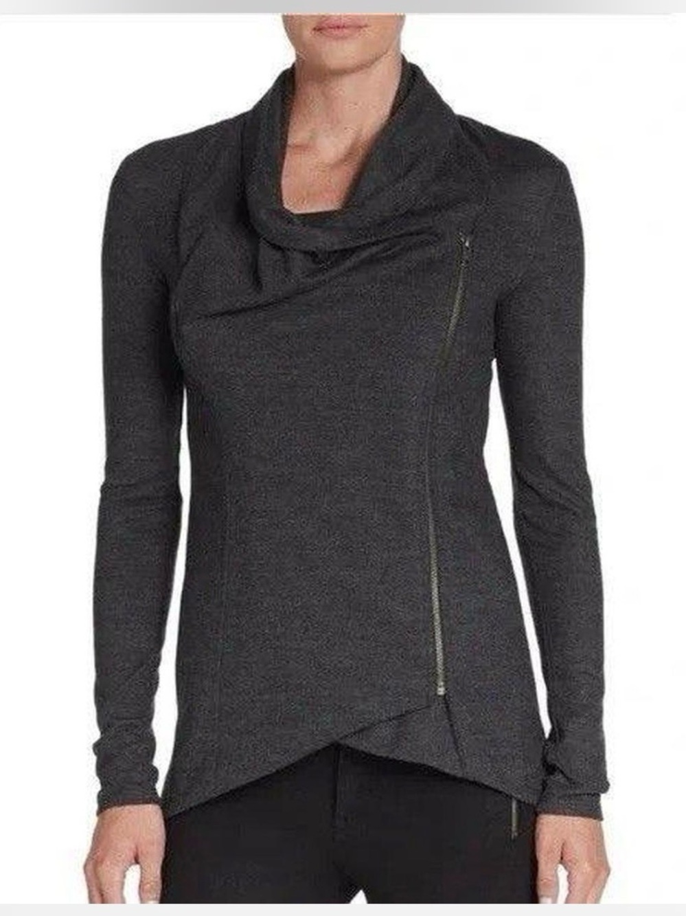 Helmut Lang Asymmetrical Zip Front Wool Jacket